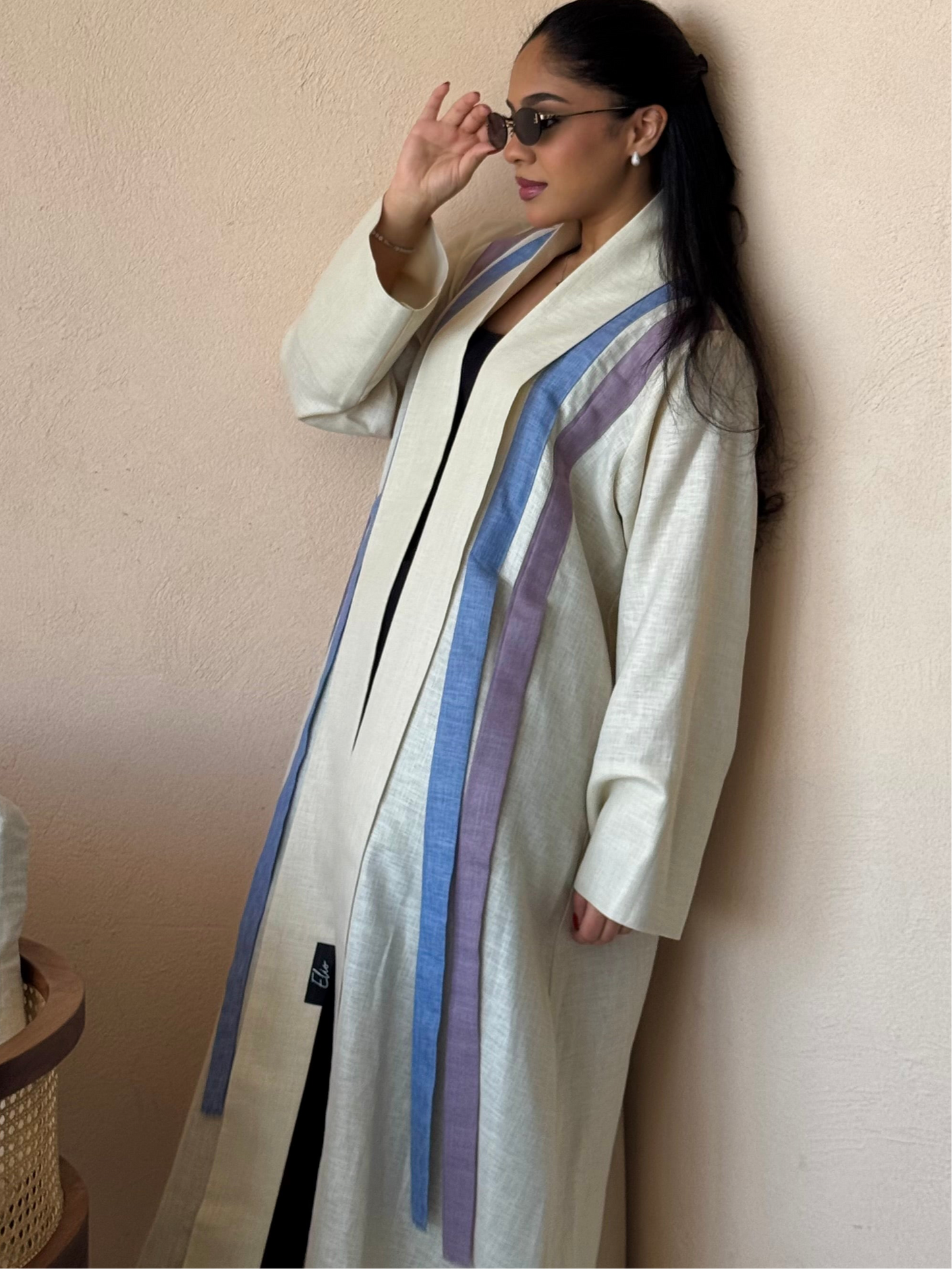 Two Tone Linen Abaya