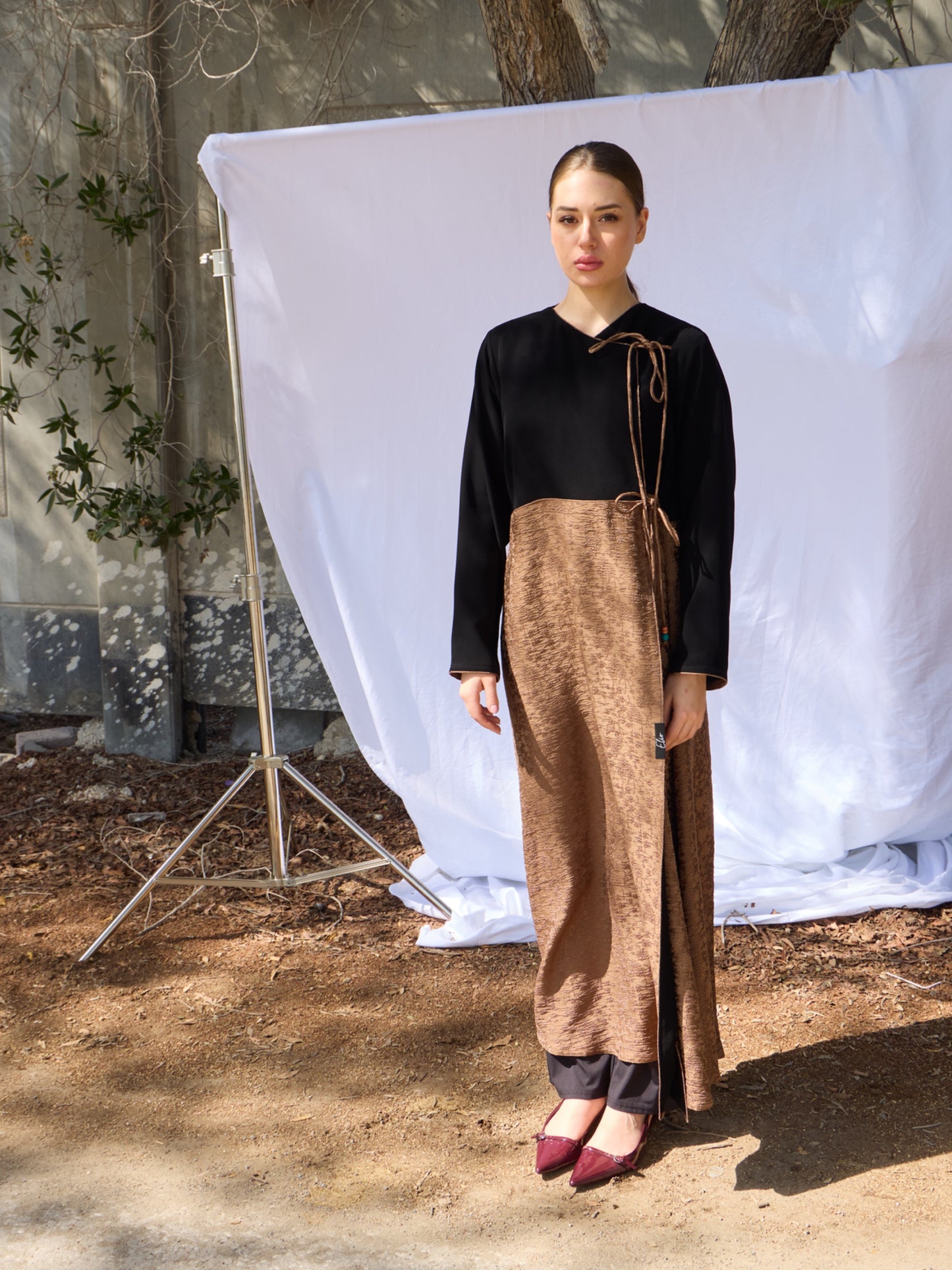 Half black & beige
