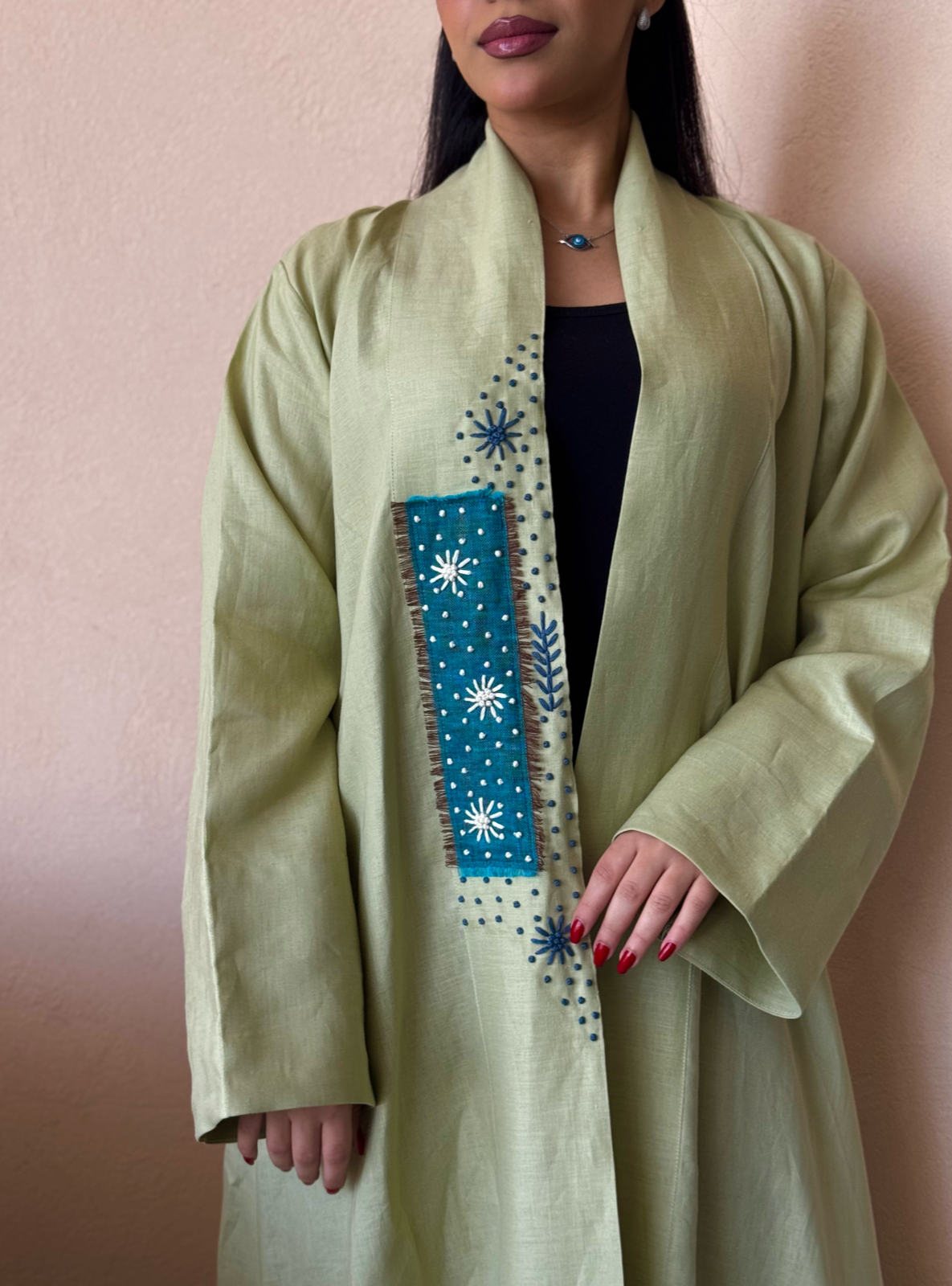 Green pure linen