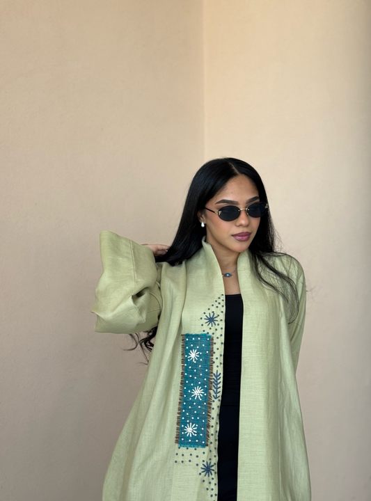 Green pure linen